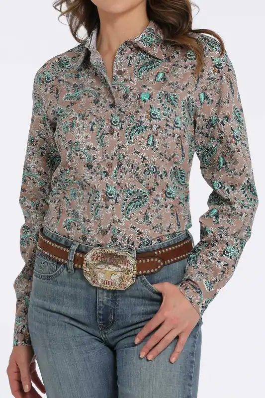 Women's Cinch Button Down Shirt #MSW9164246
