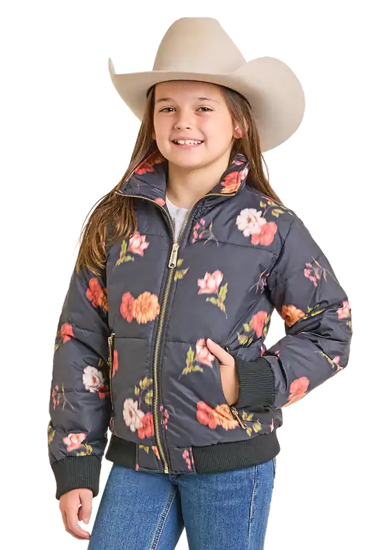 Girl's Rock & Roll Cowgirl Puffer Jacket #BG92C07019