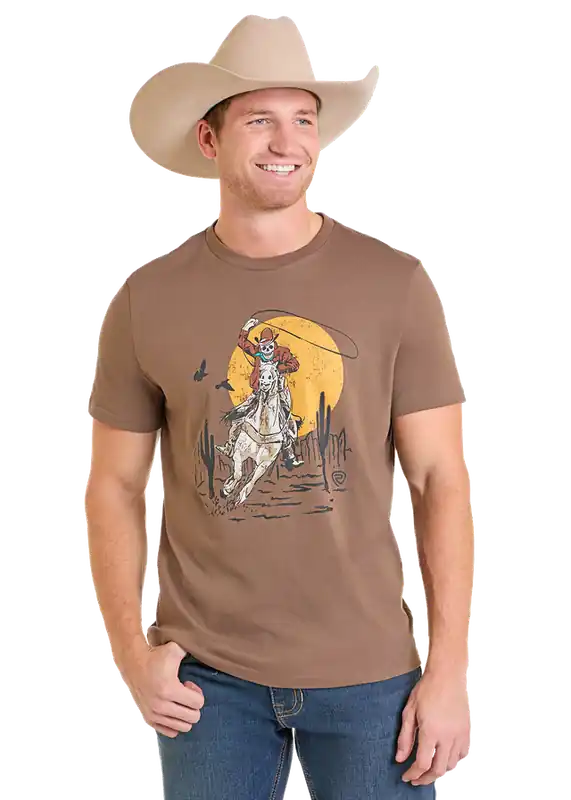 Men's Rock & Roll Cowboy T-Shirt #BU21T07439