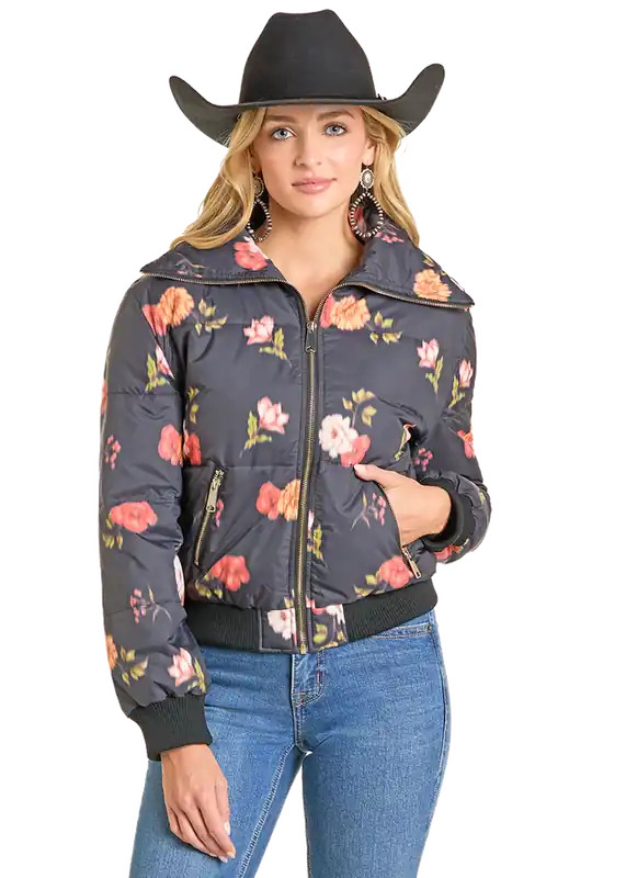 Women's Rock & Roll Cowgirl Puffer Jacket #BW92C07019