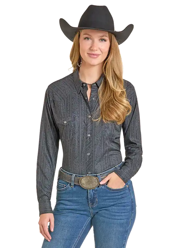 Women's Rock & Roll Cowgirl TEK Western Snap Front Shirt #BWN2S07174
