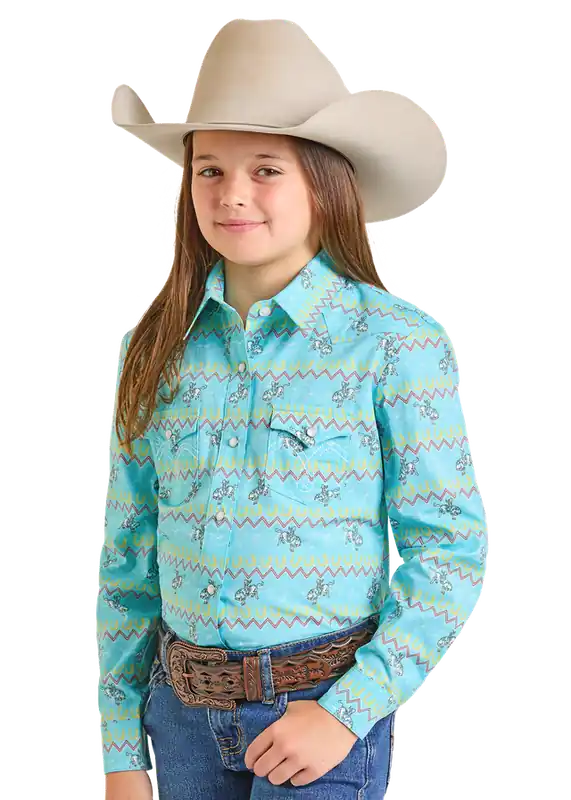 Girl's White Label Snap Front Shirt #LGN2S07379