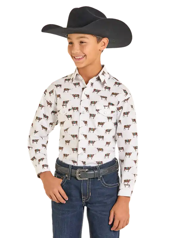 Boy's Rough Stock Snap Front Shirt #RBN2S07092
