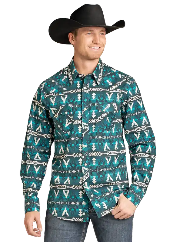 Men's Rock & Roll Denim Snap Front Shirt #BMN2S07151