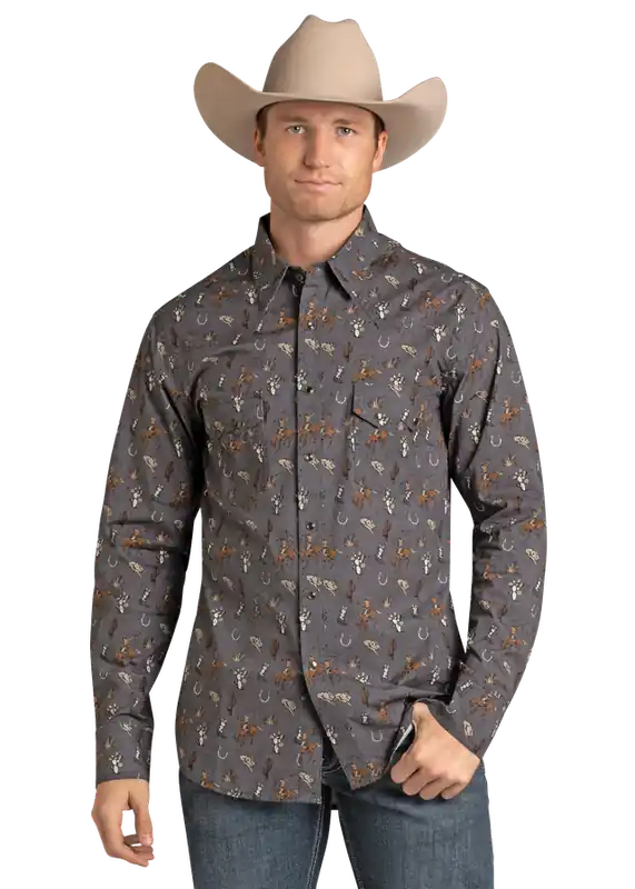 Men's Rock & Roll Cowboy Snap Front Shirt #BMN2S07163