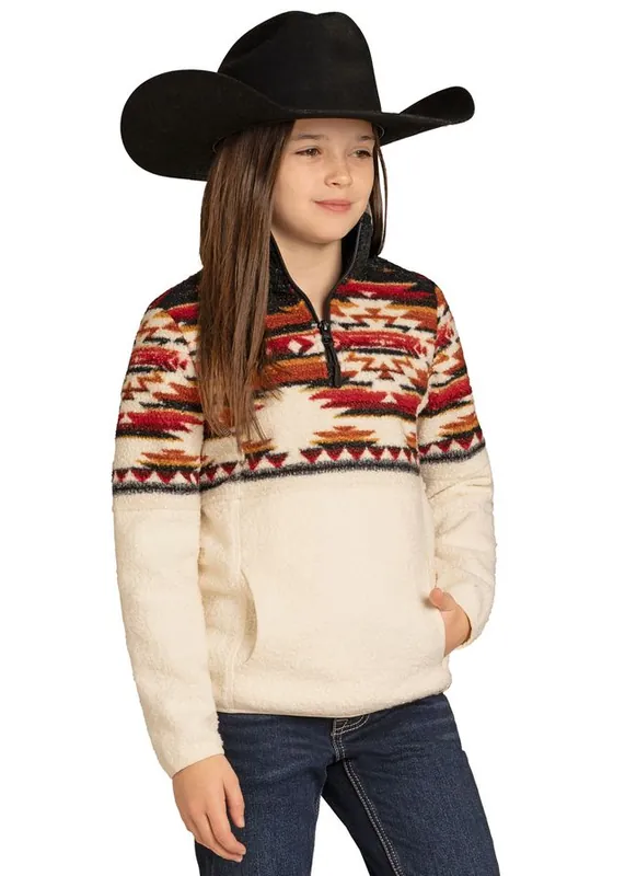 Girl's Powder River Southwestern Aztec Berber Pullover #DG91C06863