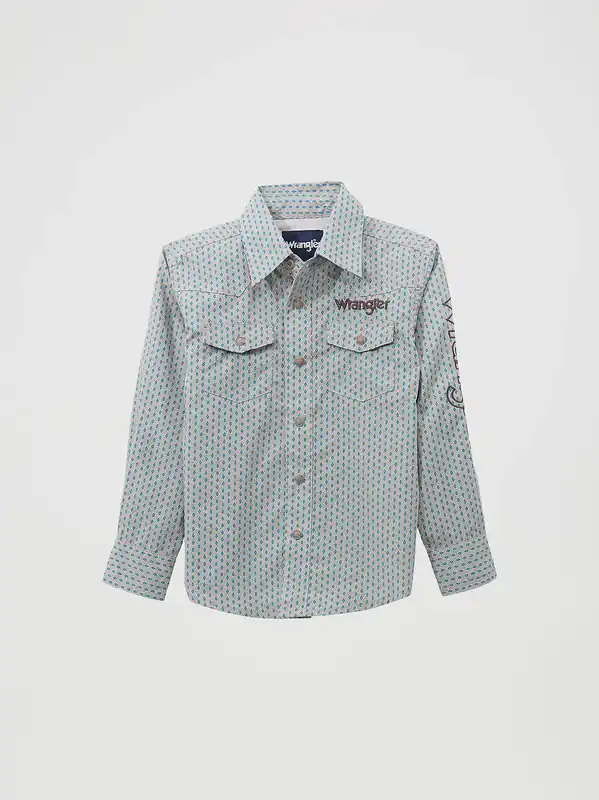 Boy's Wrangler Logo Snap Front Shirt #112369433