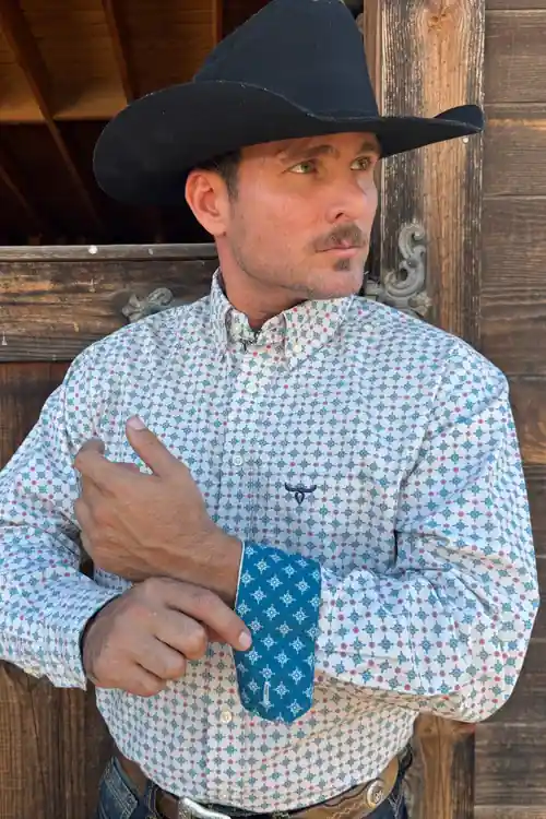 Men's Drover Cowboy Threads Button Down Shirt #D177X