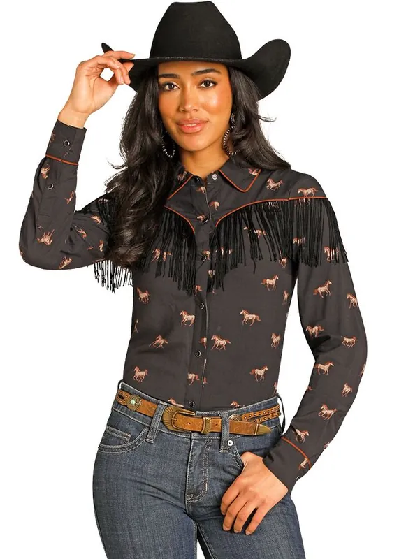 Women's Rock & Roll Cowgirl Snap Front Shirt #BWN2S07798
