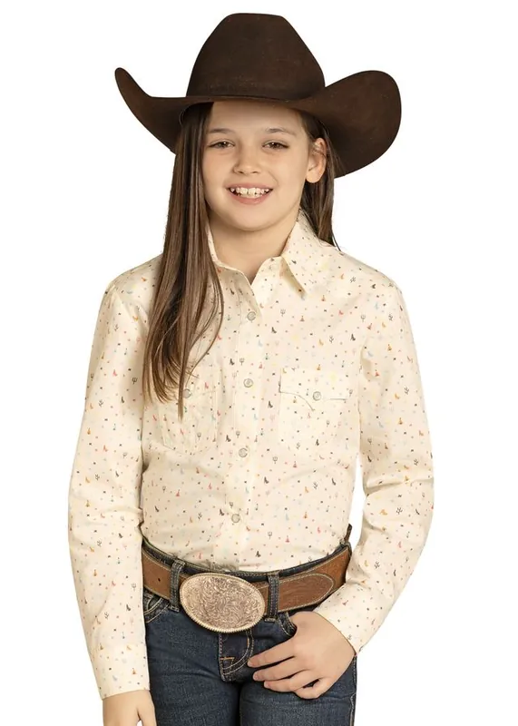 Girl's Panhandle Slim Snap Front Shirt #LGN2S08037 - WHITE LABEL