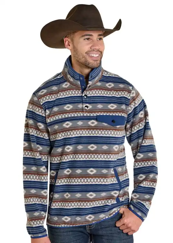 Men's Rock & Roll Cowboy Fleece Pullover #BM91T07719