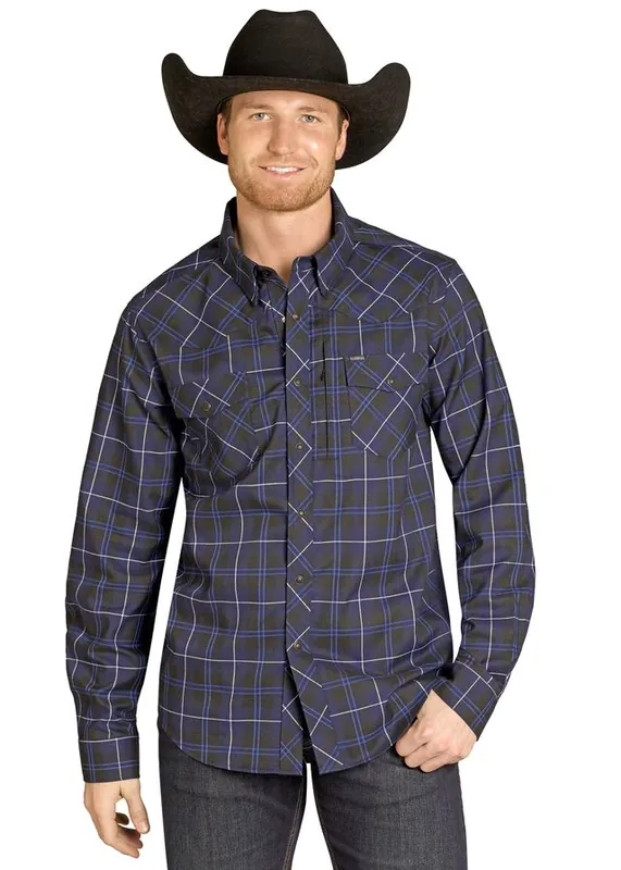 Men's Rock & Roll Cowboy Tek Western Snap Front Shirt #BMN2S07968