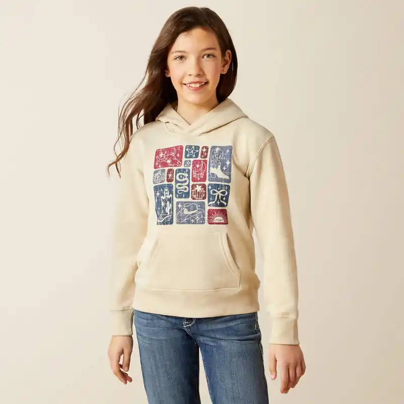 Girl's Ariat Western Blocks Hoodie #10065937