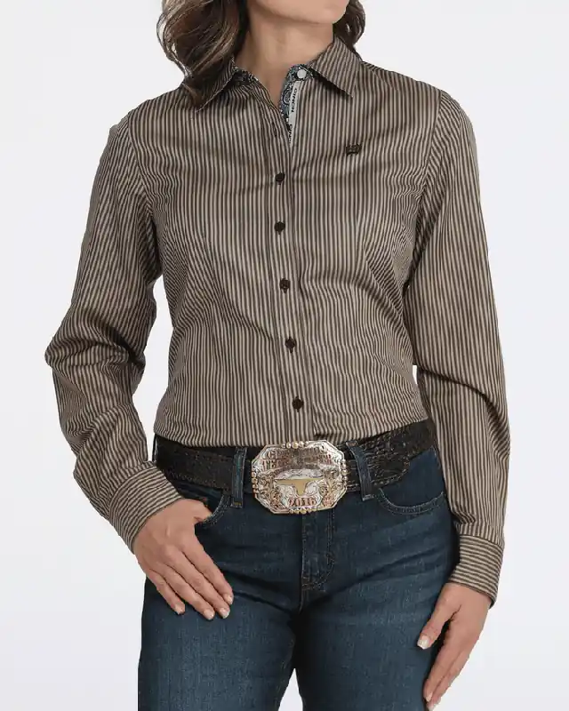 Women's Cinch Button Down Shirt #MSW9165076