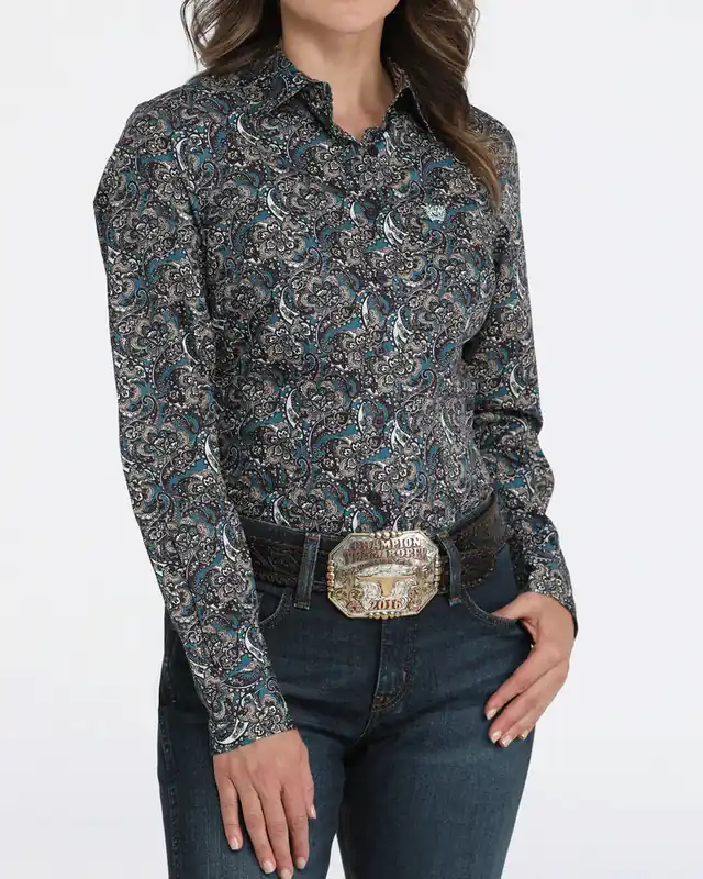 Women's Cinch Button Down Shirt #MSW9164257