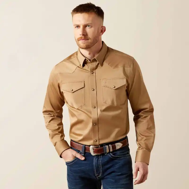 Men's Ariat Solid Twill Fit Snap Front Shirt #10065873