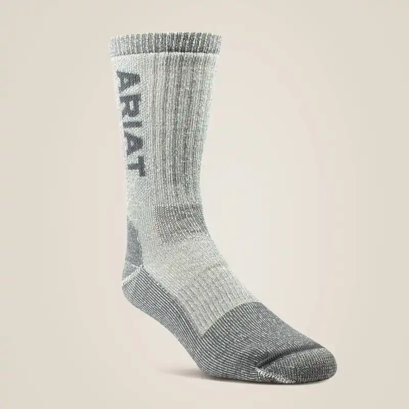 Men's Ariat Midweight Merino Wool Blend Steel Toe Work Sock #AR2187
