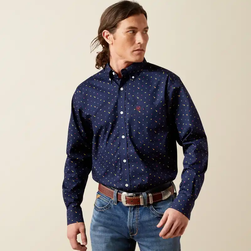 Men's Ariat Wrinkle Free Beaux Fitted Button Down Shirt #10065802