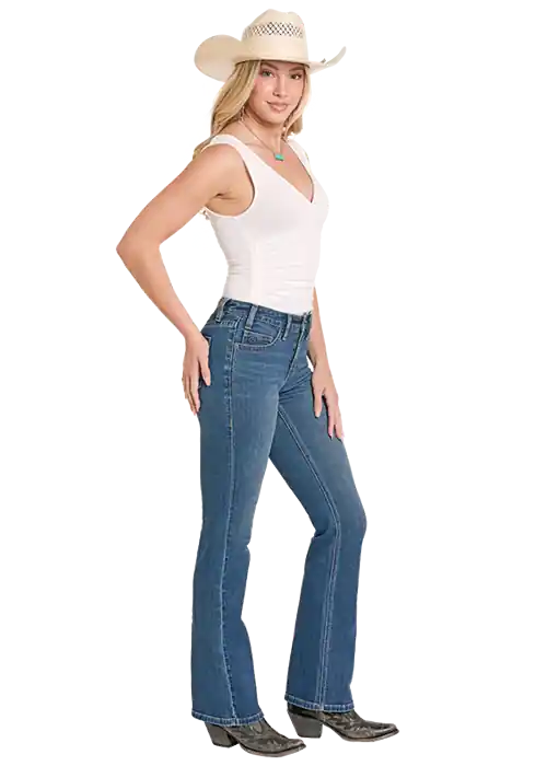 Women's Rock & Roll Denim Mid Rise Bootcut Jean #BW4MD08471