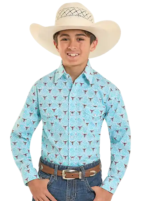 Boy's Rough Stock Snap Front Shirt #RBN2S08265