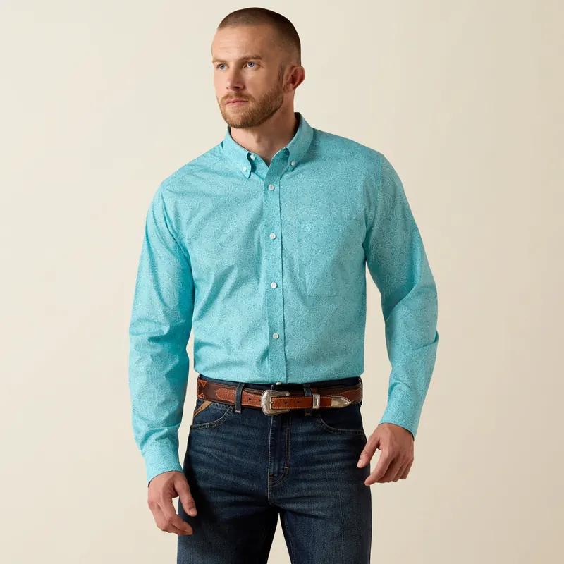 Men's Ariat Wrinkle Free Cormac Fitted Button Down Shirt #10071743