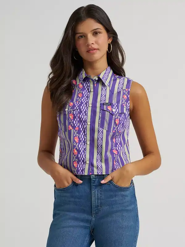 Women's Wrangler Retro Checotah Snap Front Shirt #112375054