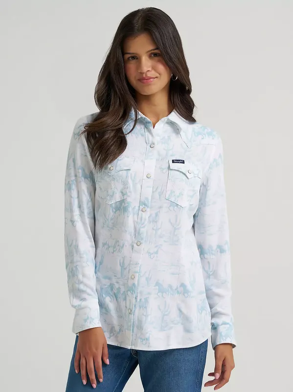 Women's Wrangler Retro Country Toile Snap Front Shirt #112375191