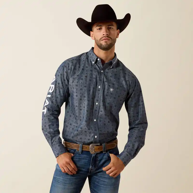 Men's Ariat Team Wael Fitted Button Down Shirt #10071713