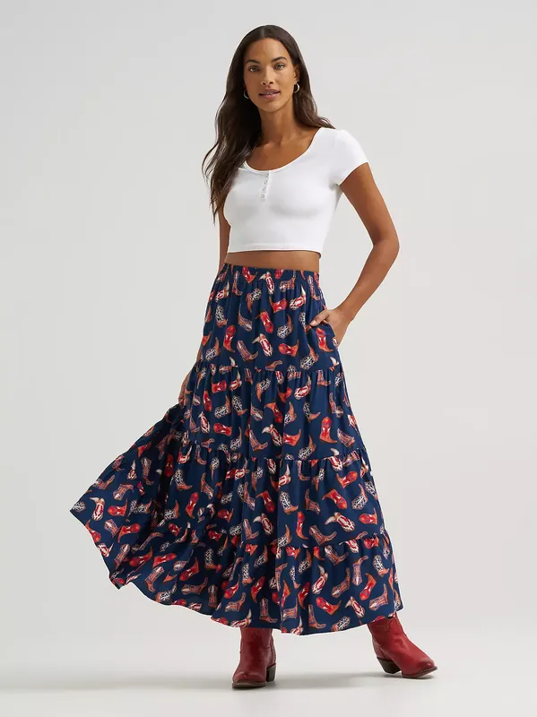Women's Wrangler Tiered Maxi Skirt #112379491