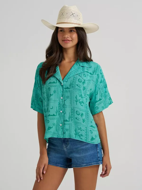 Women's Wrangler Retro Cowgirl Camp Shirt #112379494