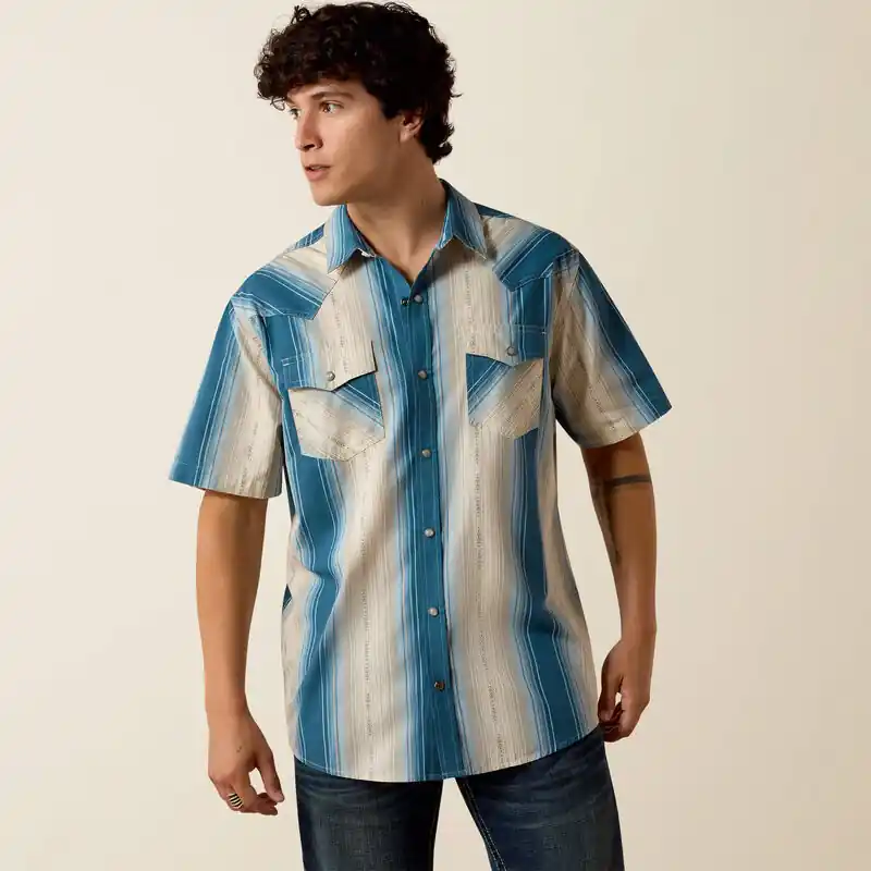 Men's Ariat Retro Hyland Fitted Snap Front Shirt #10073573X