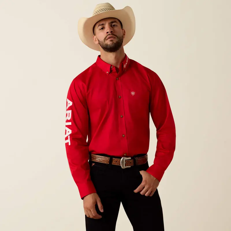 Men's Ariat Team Logo Fitted Button Down Shirt #10073653