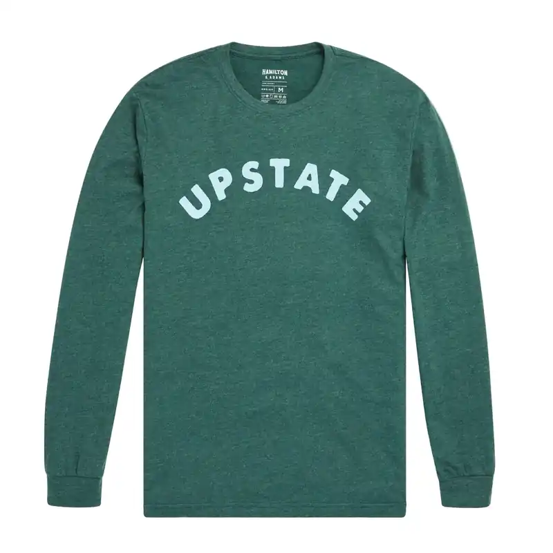 Upstate Arch Long Sleeve T - Heather Forest Green