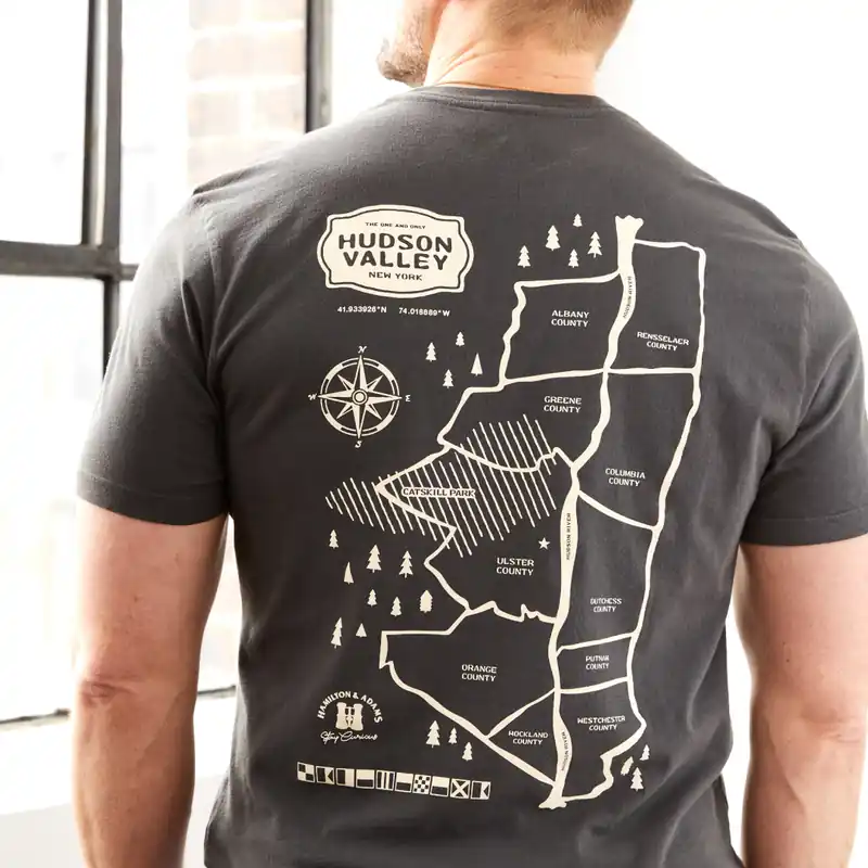 Hudson Valley Map Pocket T - Hamilton & Adams