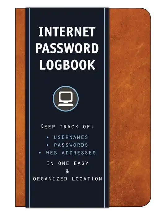 Internet Password Logbook (Cognac Leatherette) - Quatro