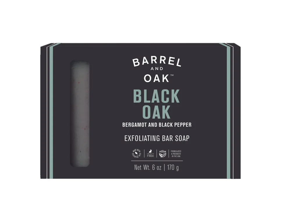 Black Oak 6oz Exfoliating Soap Bar - Barrel & Oak