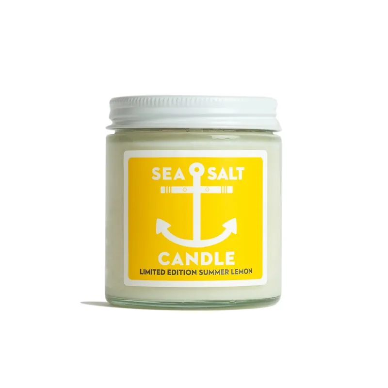 Sea Salt Summer Lemon 4oz Candle - Kalastyle Soap Co.