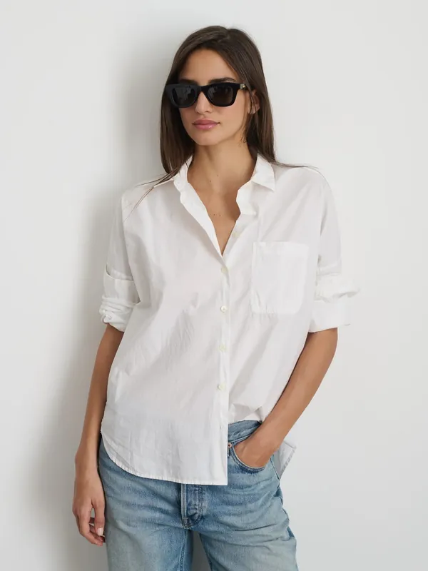 Jo Shirt in Cotton Poplin - White