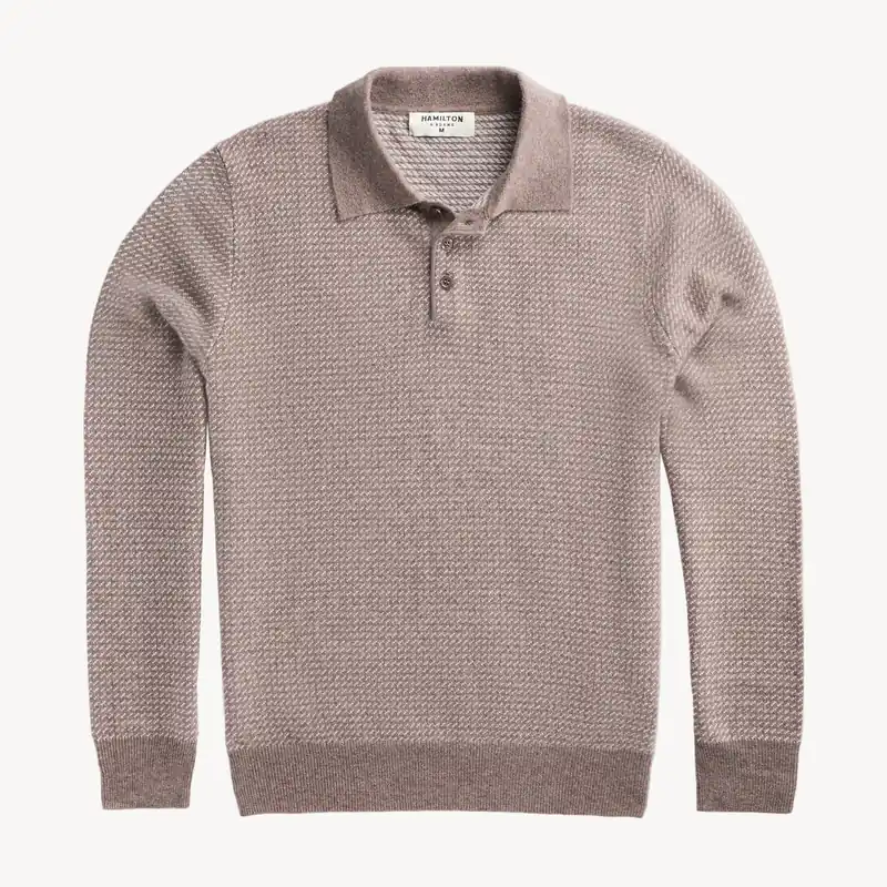 The Rhinebeck Sweater Polo in Merino Cashmere - Birdseye