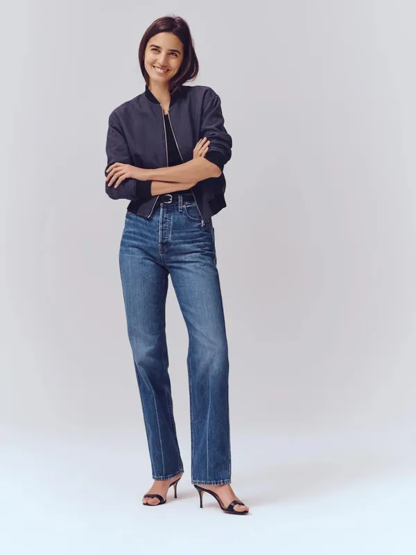 Carla High Rise Straight Jean - Vintage Dark Indigo