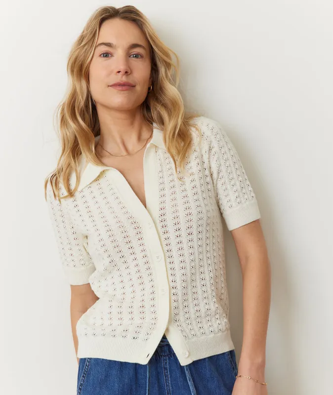 Piper Knit Resort Shirt - Cream