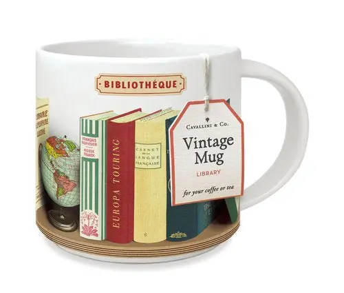 Library Books Ceramic Mug - Cavallini