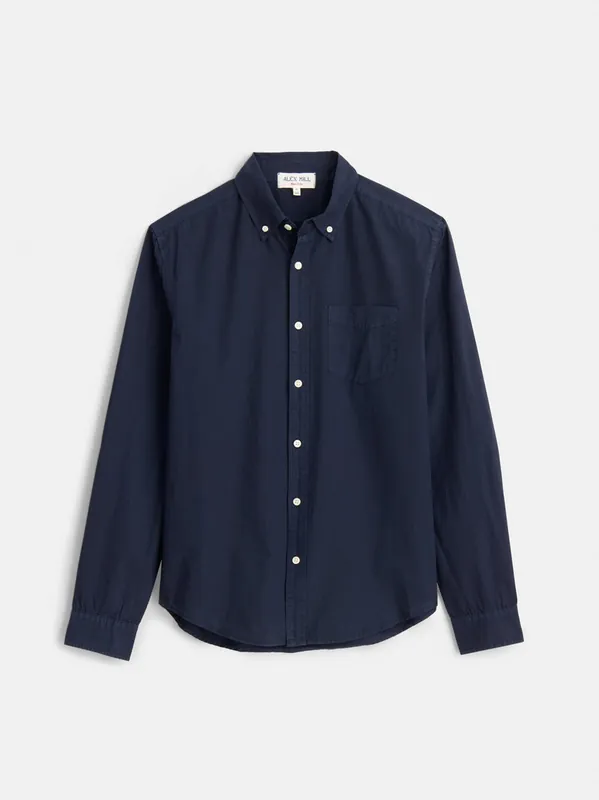 Mill Shirt in Cotton Poplin - Dark Navy