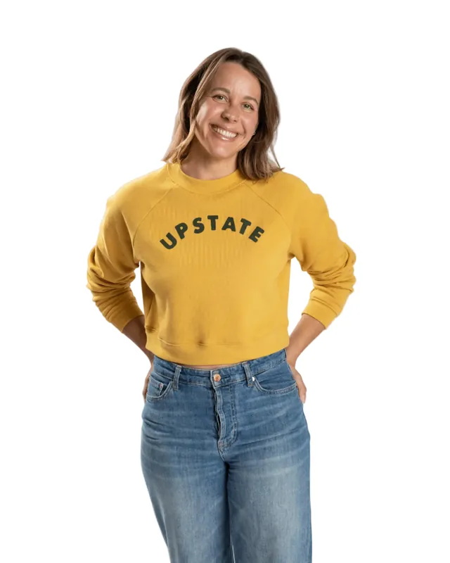 Women's Upstate Arch Crop Crewneck - Heather Mustard