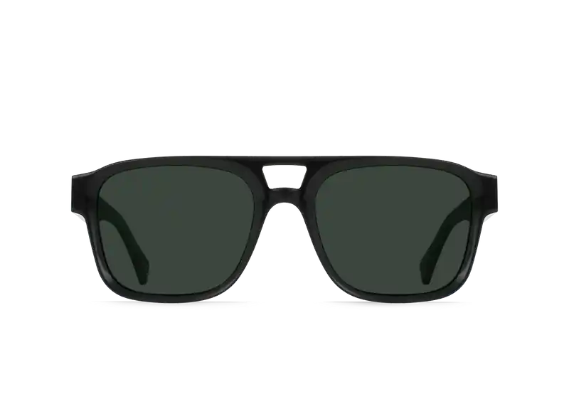 Rifka Sunglasses - Recycled Black - Green Polarized