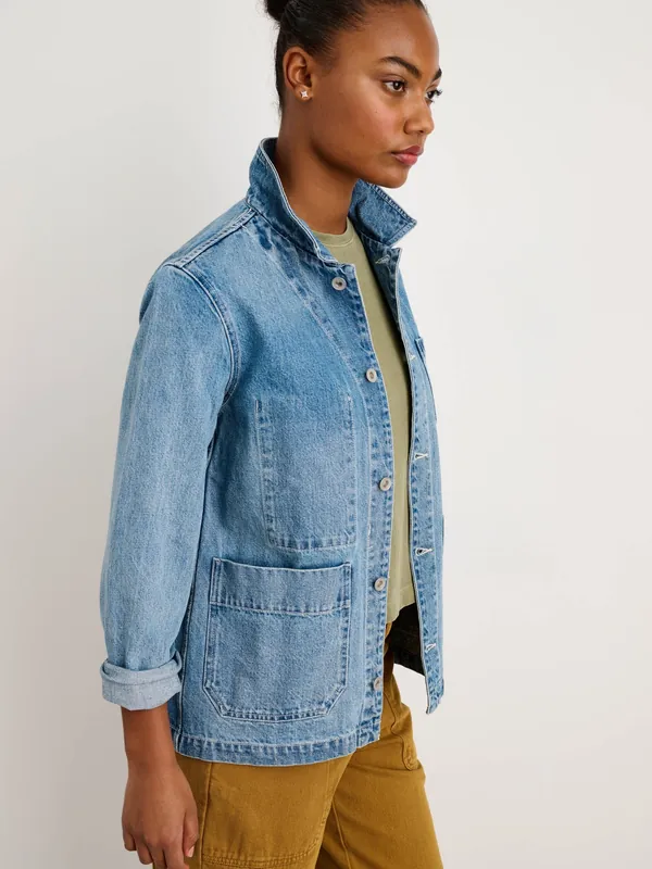 Britt Work Jacket in Denim - Vintage Wash