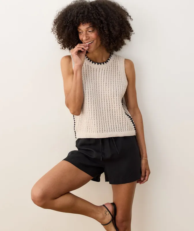 Clara Sweater Tank: Linen - Marine Layer