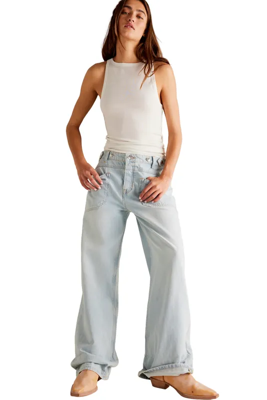 Palmer Cuffed Jean in Daydream Blue - Free People