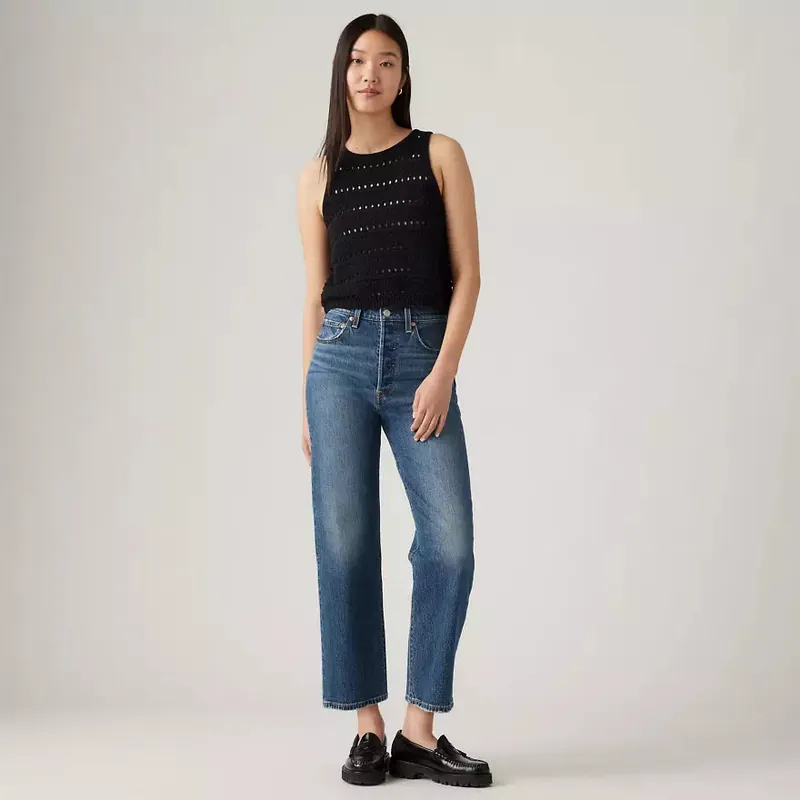 Ribcage Straight Ankle 27" Jean - On My Honor - Dark Wash
