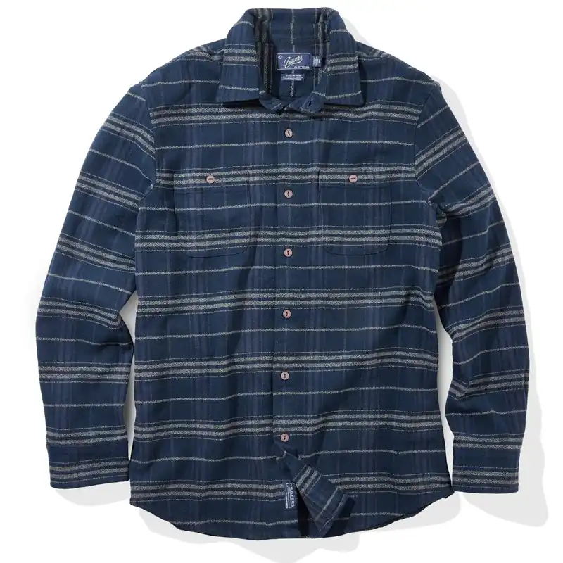 Colorado Midweight Flannel - Navy Stripe